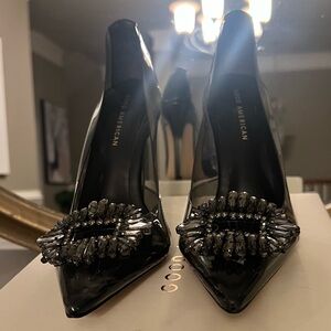 Good American Glossy Black Heels